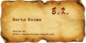 Berta Kozma névjegykártya